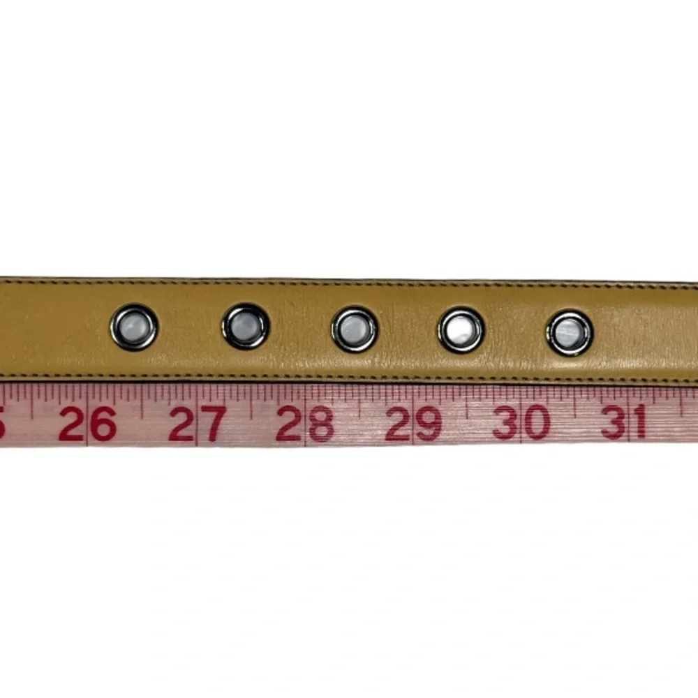 COACH | 3980 J3 Yellow Genuine Leather Brass Buckle Belt Small Classic Preppy